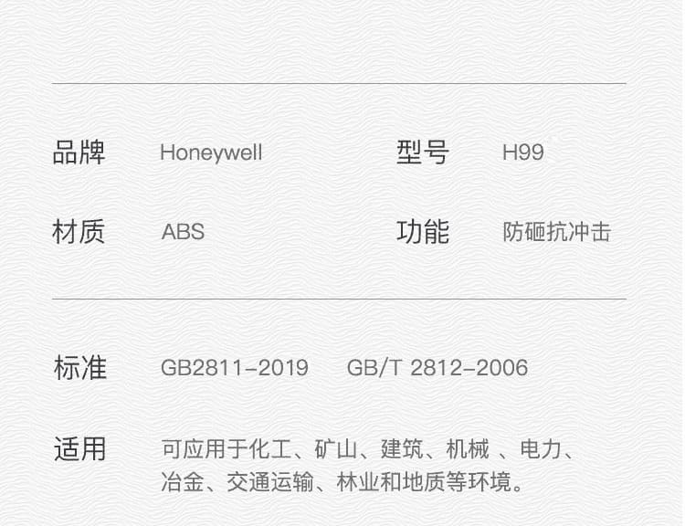 霍尼韦尔（Honeywell） H99RN101S 安全帽 （白色、ABS材质、防砸、不带透气孔）